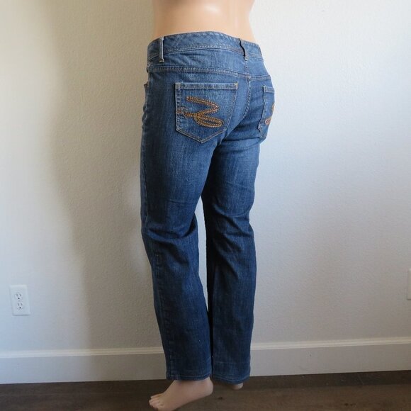 Seven7 Jeans Women Rhinestone Embellished Bootcut Distressed Denim Plus Size 16 - Picture 2 of 3